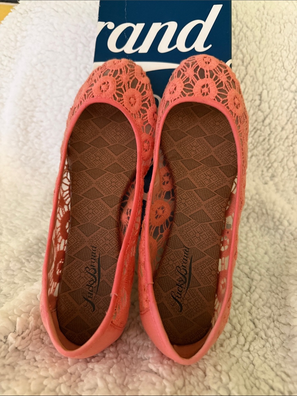Lucky Brand Coral Lace Ballet Flats